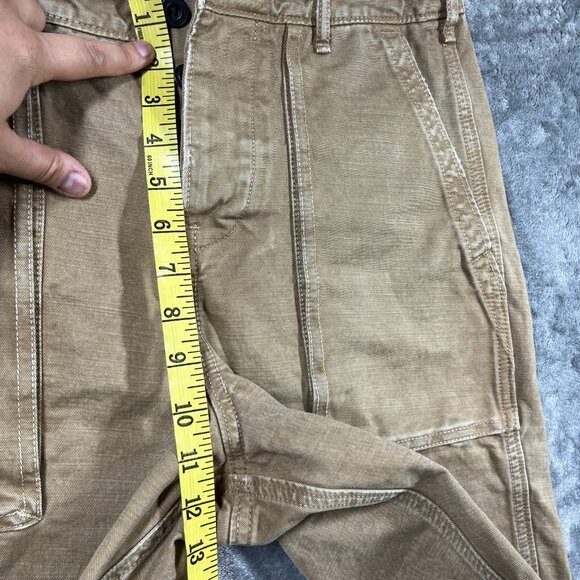 Abercrombie Fitch Shorts Mens Size 29 Heavyweight Tan Military Cargo Distressed - Picture 7 of 11
